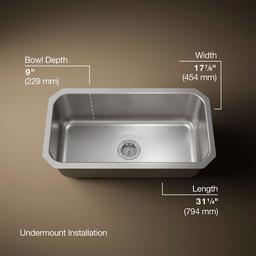 Undertone 31-1/4" Undermount Single Basin Kitchen Sink with SilentShieldâ¢ Technology - baaobaxsgtymlcacr3by@2x.jpg