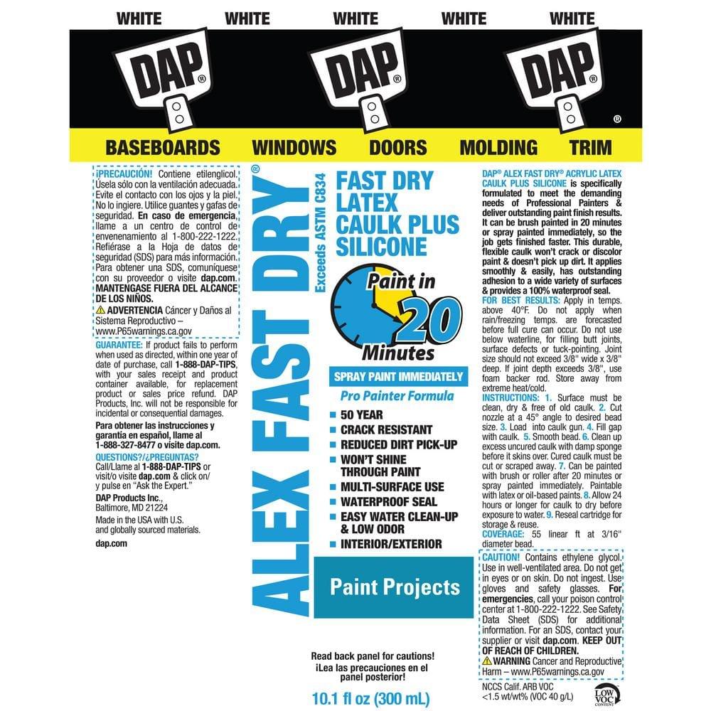 DAP Alex Fast Dry 10.1 oz. White Acrylic Latex Plus Silicone Caulk - babalj6glgdz8nfxkcs2@2x.jpg