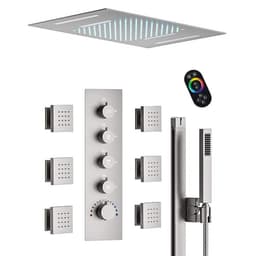 YAWWALK Thermostatic 15-Spray Ceiling Mount 23 x 15 in. Rectangle LED Mood Lighting Shower System with Valve in Brushed Nickel CR1-S025-NI-1 - bbcgovuqmkdrxa3fjlxq@2x.jpg