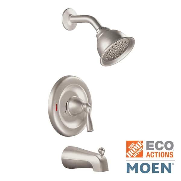 MOEN Banbury Single Handle 1-Spray Tub and Shower Faucet 1.75 GPM in Spot Resist Brushed Nickel (Valve Included) 82910SRN - bcczyccstnanq8jrsbb0@2x.jpg