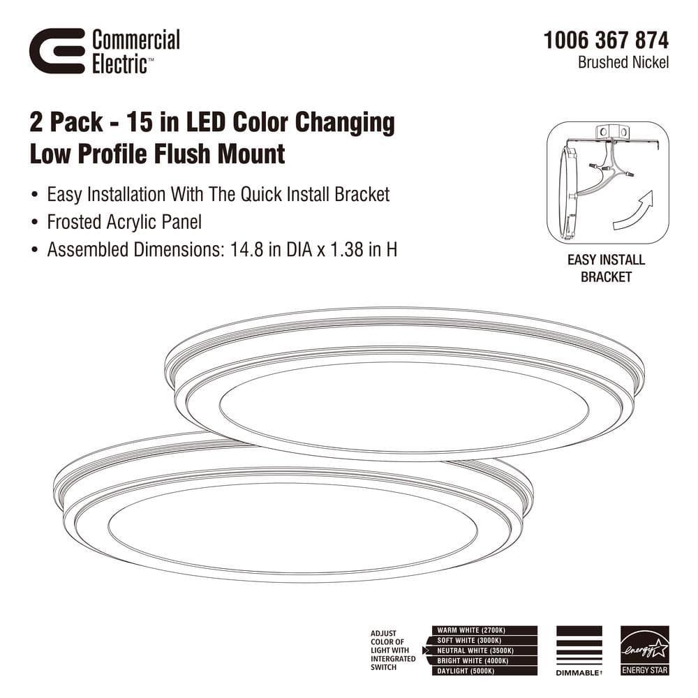 15 in. Brushed Nickel 5-CCT LED Round Flush Mount, Low Profile Ceiling Light (2-Pack) - bdcdmftgnm1kubwjqya3@2x.jpg