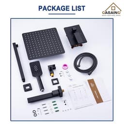 CASAINC 1-Handle 3-Spray Pattern 12 in. Wall Mount Shower Set Shower Head, Tub and Shower Faucet, Matte Black (Valve Included) WF-W98103H-12 - bnshca9ejd58kx8ffkli@2x.jpg