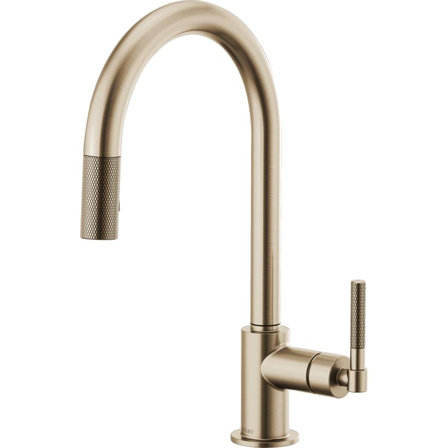 Litze Single Handle Arc Spout Pull Down Kitchen Faucet with Knurled Handle - Limited Lifetime Warranty - brizo-63043lf-gl-7079431@2x.jpg