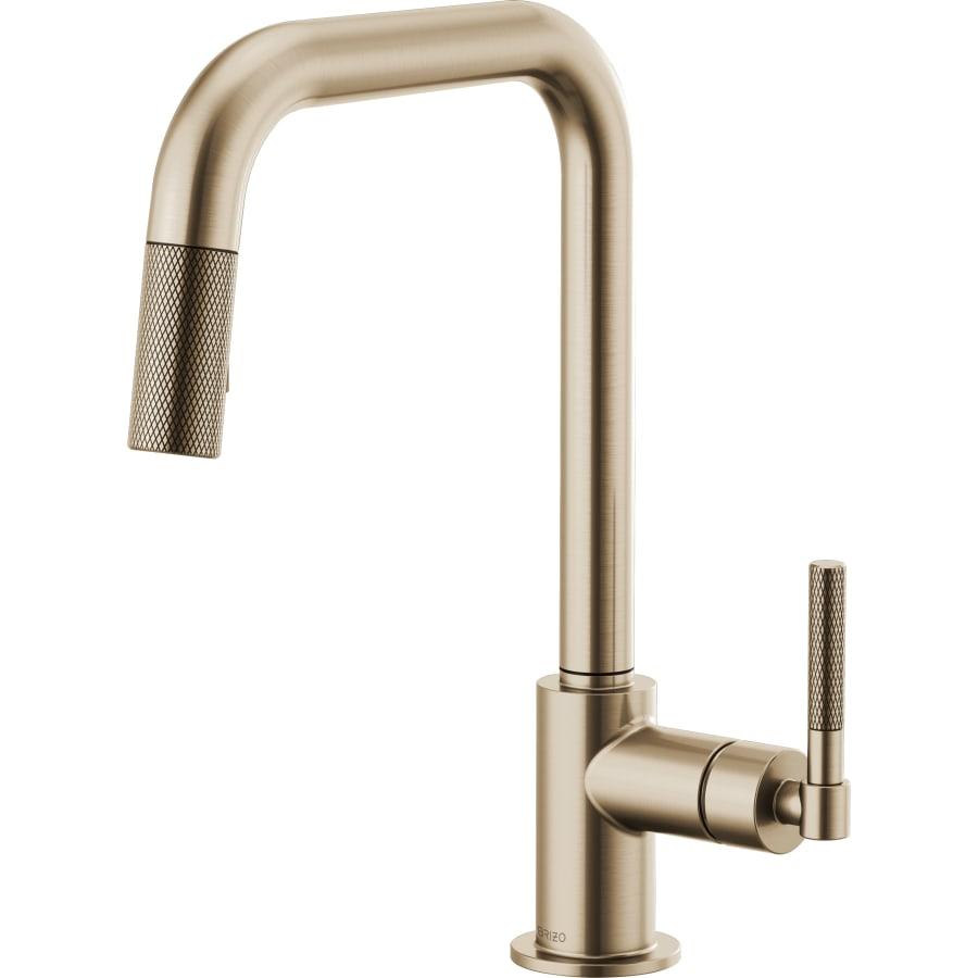 Litze Single Handle Square Arc Pull Down Kitchen Faucet with Knurled Handle - Limited Lifetime Warranty - brizo-63053lf-gl-7079431@2x.jpg