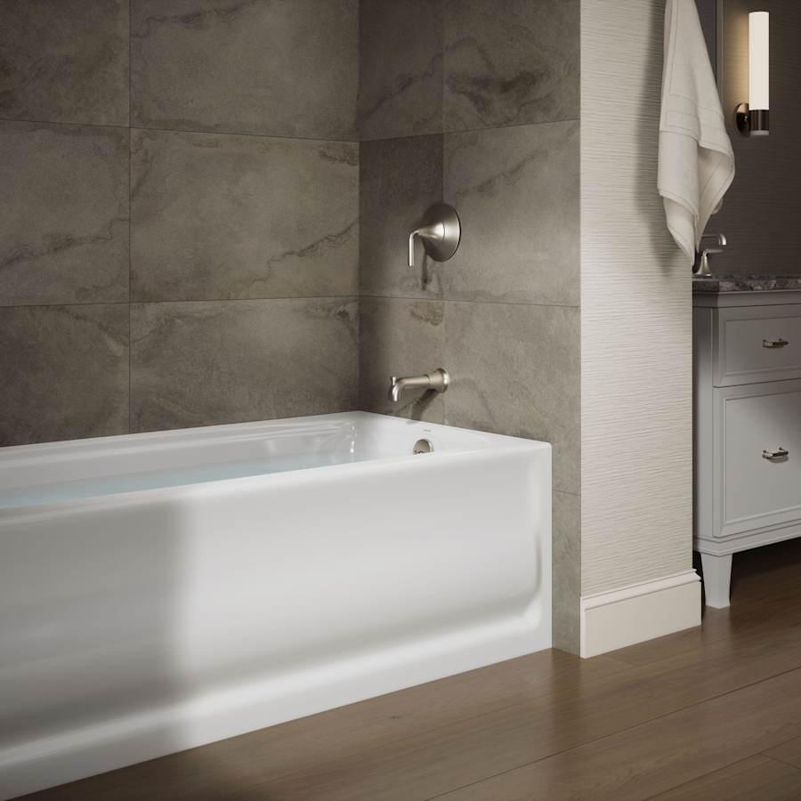 Bancroft Collection 60" Three Wall Alcove Soaking Bath Tub with Right Hand Drain
