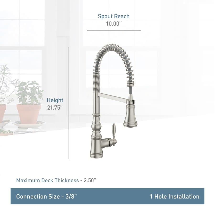 Weymouth 1.5 GPM Single Hole Pre-Rinse Pull Down Kitchen Faucet with Power Boost - bs21gbxab0a0yinxv3y3@2x.jpg