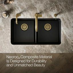 Cairn 33-1/2" Undermount Double Equal Bowl Neoroc Granite Composite Kitchen Sink with Right Sink Rack Included - bu2sewc8f5m97gltpacx@2x.jpg