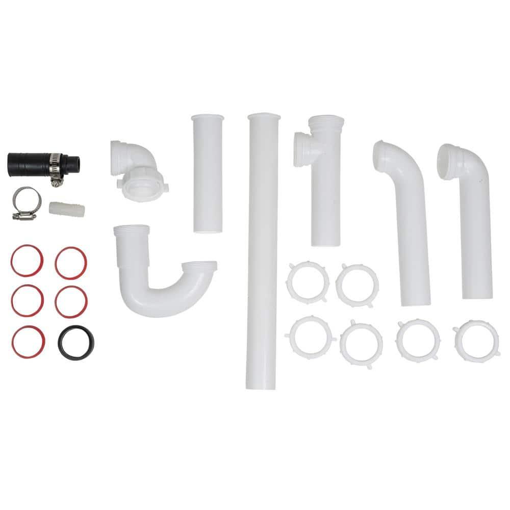 1-1/2 in. White Plastic Slip-Joint Garbage Disposal Install Kit with Dishwasher Garbage Disposal Connector - bzspdqtw75dd5ekiosph@2x.jpg