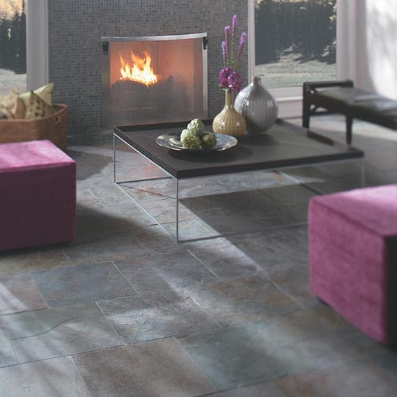 Slate Indian Multicolor Square, Natural Cleft 16X16