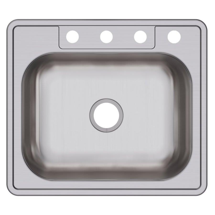 Dayton® Single Bowl Kitchen Sink, Top Mount, ADA, 25 x 22 in, 6-3/8 in Bowl Depth, 4-Hole, 22 ga Satin Steel, Stainless - cavbhi0fr78plt1lwnms@2x.jpg