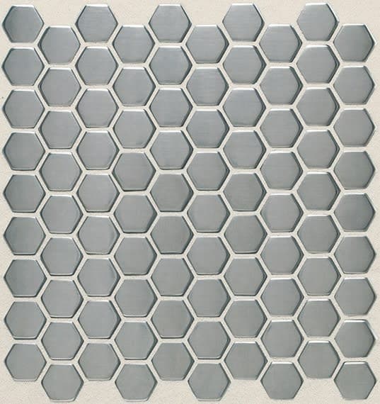 Metallica Brushed Stainless Steel Hexagon 1X1 Satin