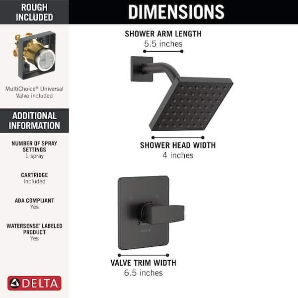 Delta Modern 1-Spray Shower Faucet with Single Handle Single Hole Bathroom Faucet in Matte Black FVS3-MO0301-BL - cgf1fqpllwrwadncqldx@2x.jpg