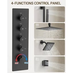 YAWWALK Thermostatic Valve 15-Spray 16 and 6 in. Ceiling Mount Dual Shower Head and Handheld Shower in Matte Black SRSFS-1031-BK16 - cgi81lzfih1jkr3llptv@2x.jpg