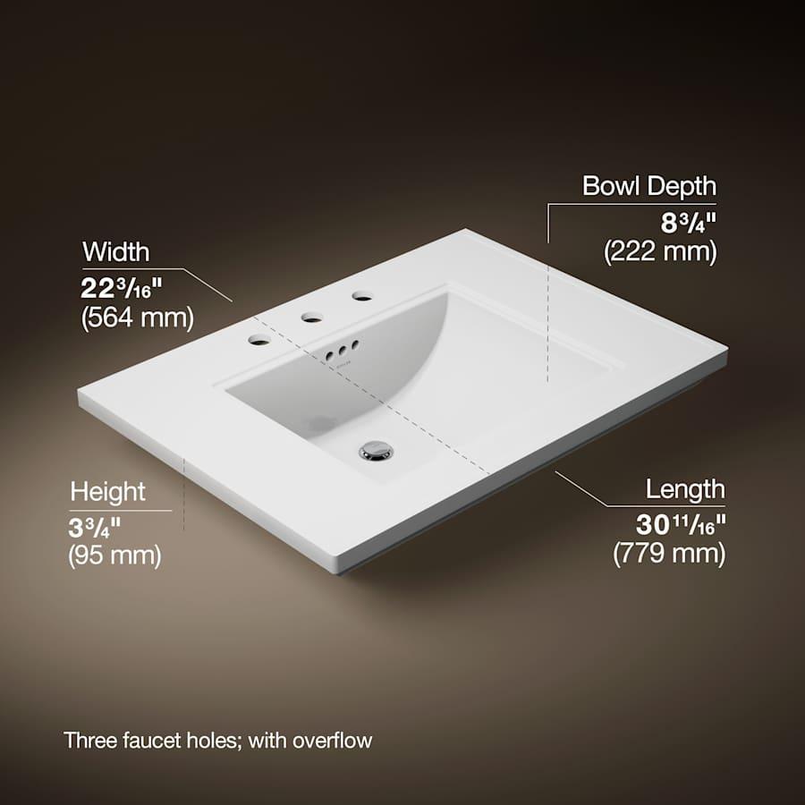 Memoirs Stately 30" Fireclay Pedestal Bathroom Sink with 3 Holes Drilled and Overflow