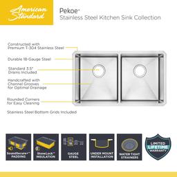 Pekoe 35" Double Basin Stainless Steel Kitchen Sink for Undermount Installations - Drains Included - chcamx51b0kp94uqj81m@2x.jpg