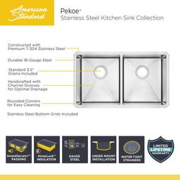 Pekoe 35" Double Basin Stainless Steel Kitchen Sink for Undermount Installations - Drains Included - chcamx51b0kp94uqj81m_x500.jpg