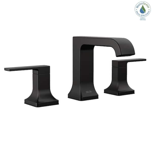 Delta Velum 8 in. Widespread Double Handle Bathroom Faucet with Drain Kit Included in Matte Black 3539LF-BLMPU - ciorxdsussnsifdux4f6@2x.jpg