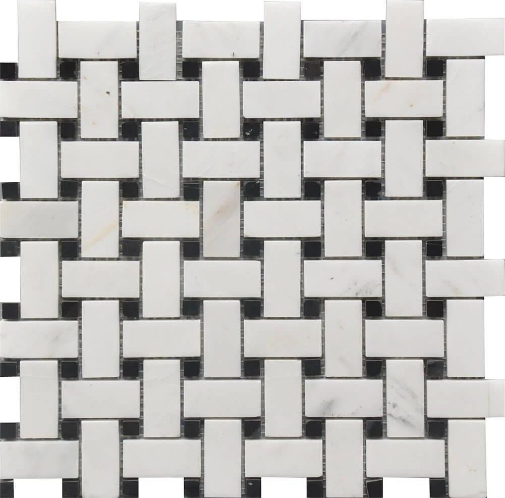 BASKET WEAVE MARBLE BW MOS 12X12