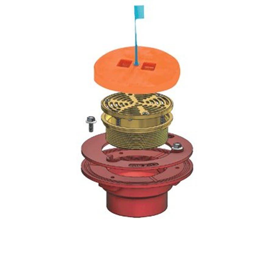 F100 Floor Drain, 3 in Outlet, No Hub, 5 in Round Nickel Bronze Top - cljbmipaqwzblu8eexgf@2x.jpg