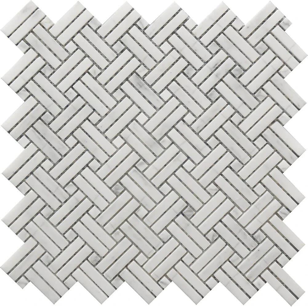 CROSSED BASKET WEAVE MOS 12X12