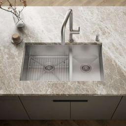 Vault 33" Double Basin Top-Mount/Under-Mount 18-Gauge Stainless Steel Kitchen Sink with SilentShield - cnnaasfijcffzzggpeqv@2x.jpg