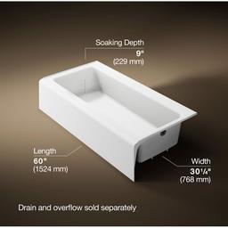 Bellwether Bath Tub 60" L x 30 1/4" W Cast Iron Soaking for Three Wall Alcove Installations with Integral Apron and Right Drain - col7gxjynjsrrgytmhad@2x.jpg
