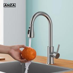 Single-Handle Pull Down Sprayer Kitchen Faucet with Deck Plate in Brushed Nickel - cpramorgsxgqfgspydzz@2x.jpg