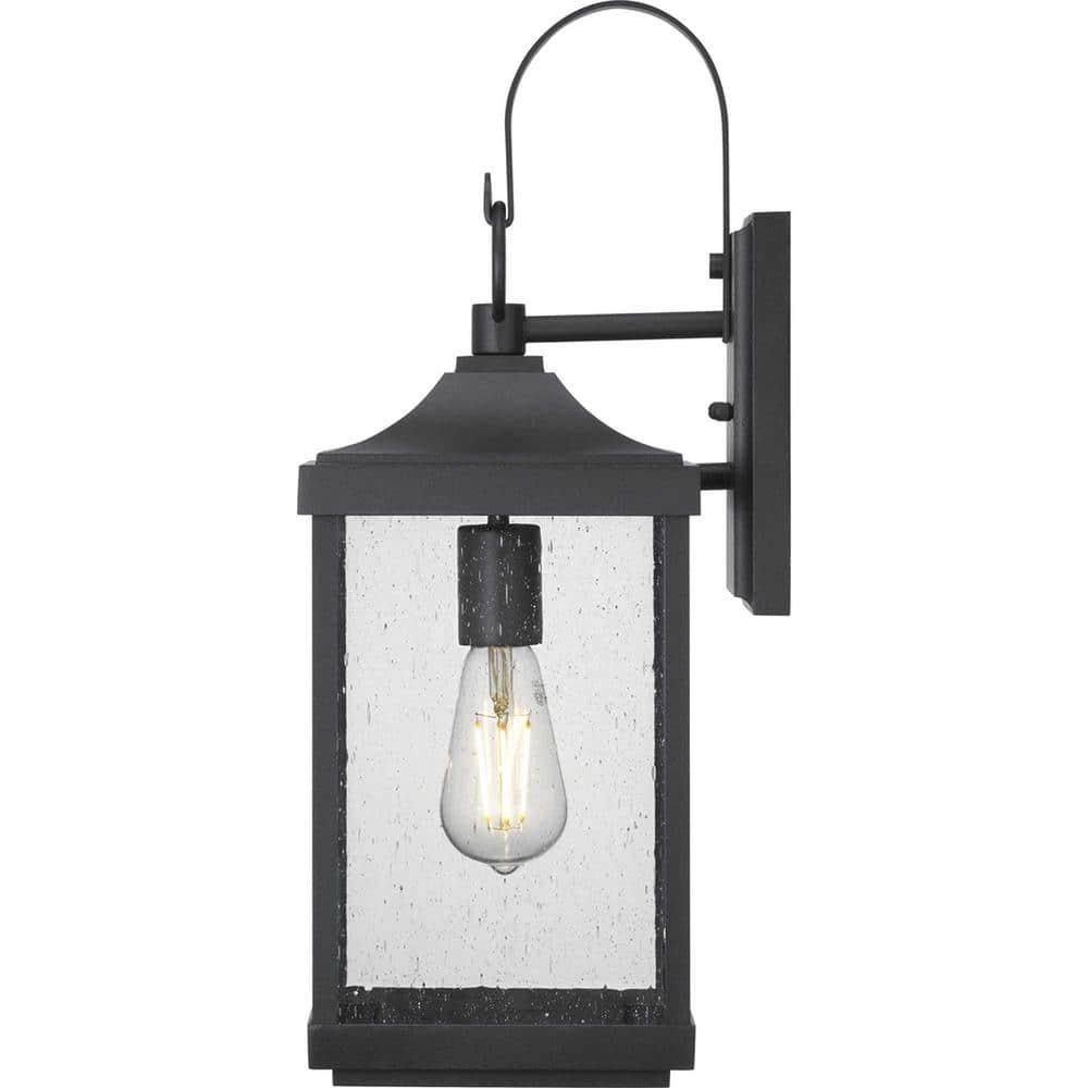 Park Court 19 in. 1-Light Textured Black Traditional Outdoor Wall Lantern with Clear Seeded Glass - cqfsg44xwlgxiqehx7j2@2x.jpg