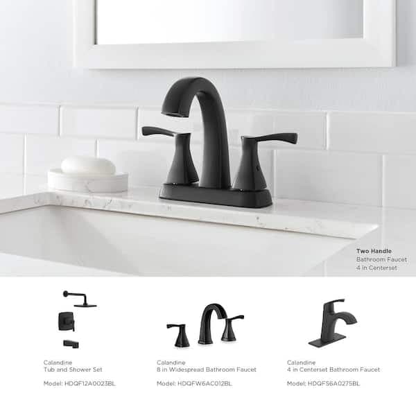 Glacier Bay Calandine 4 in. Centerset 2-Handle Bathroom Faucet with Drain Kit Included in Matte Black HDQF51A1153BL - crris4l7dk0rjxws97z1@2x.jpg