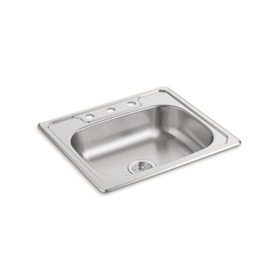 Middleton® Single Bowl Kitchen Sink, Top Mount, ADA, 25 x 22 in, 6 in Bowl Depth, 3-Hole, 20 ga Luster Steel, Stainless - cwc9zsflybriw3hnnmqu@2x.jpg