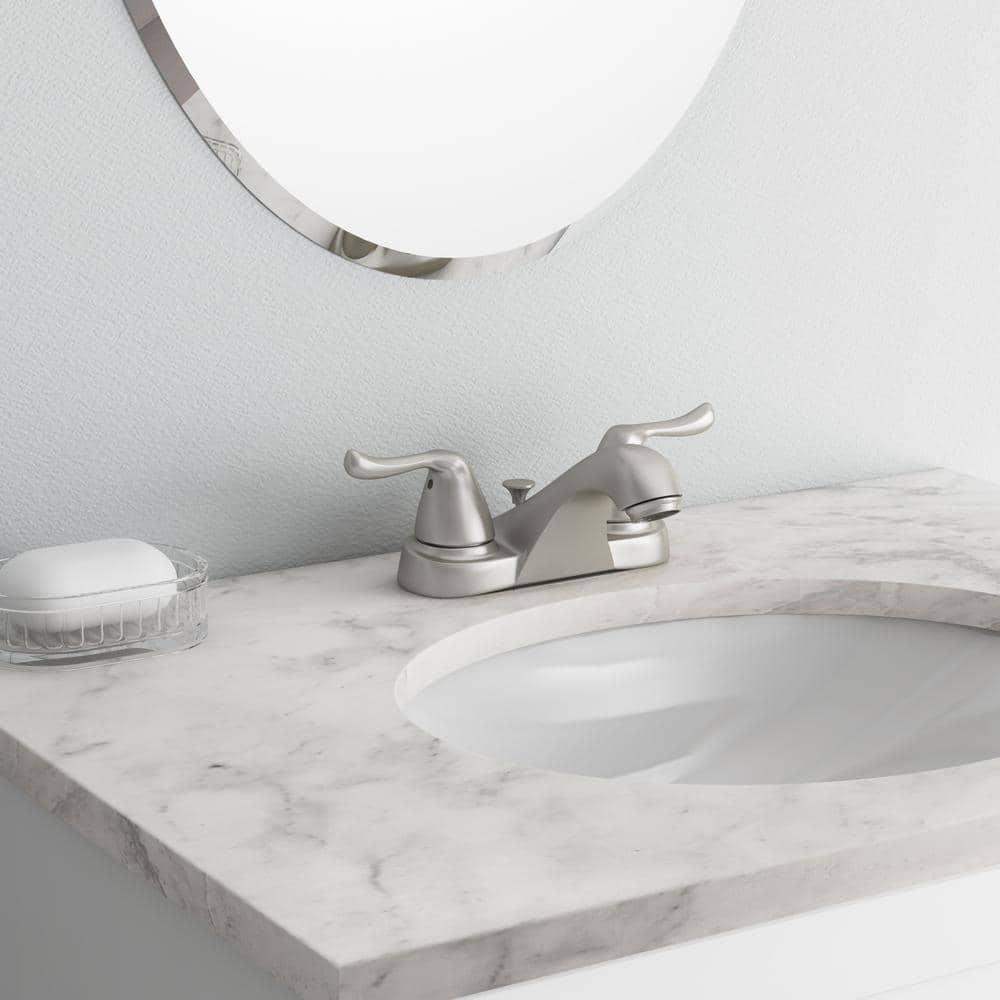 Glacier Bay Constructor 4 in. Centerset 2-Handle Low-Arc Bathroom Faucet in Brushed Nickel - d2bafj4vu56iqcm2qaat@2x.jpg