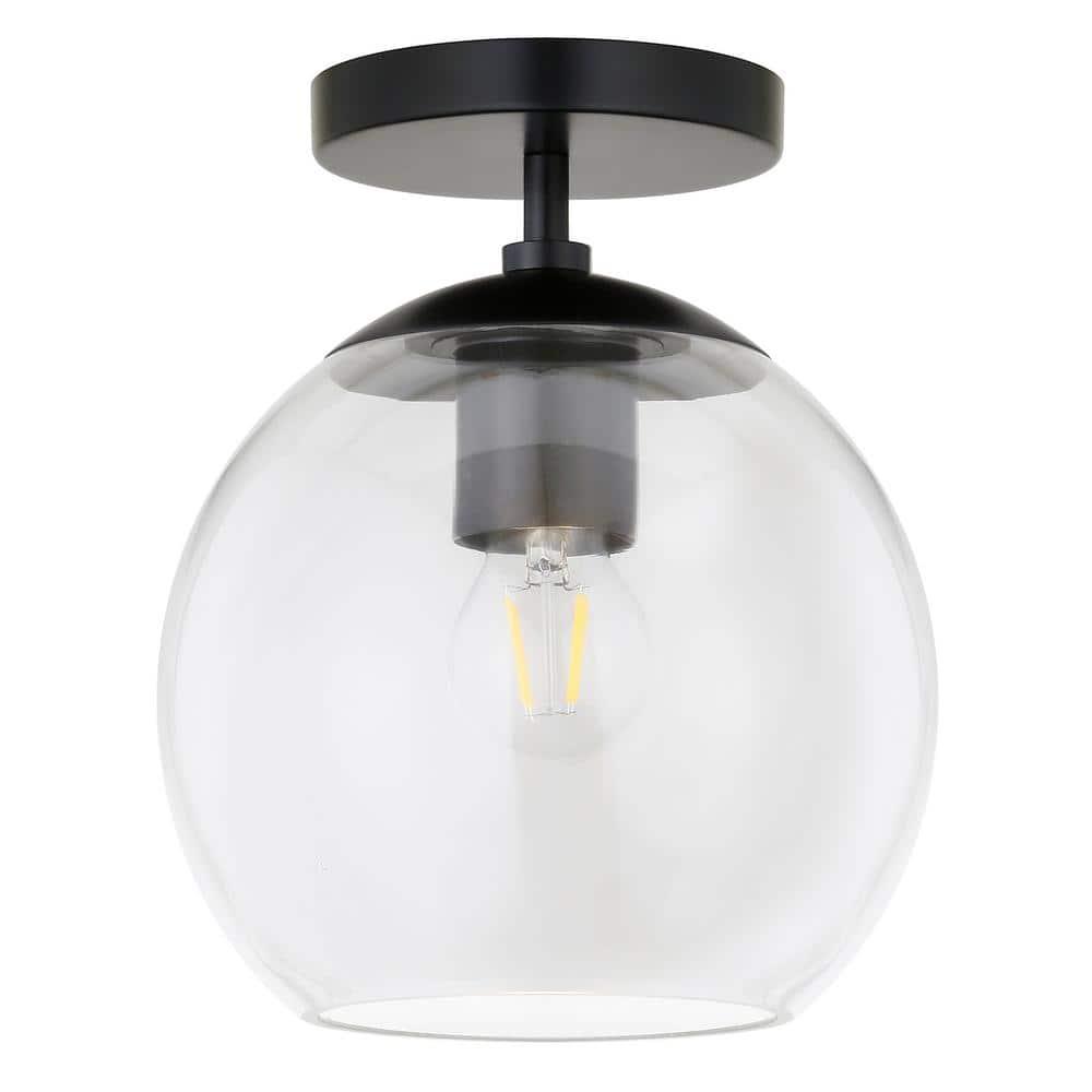Bartlett 9 in. 1-Light Matte Black and Clear Glass Semi-Flush Mount - d7rzfw81wbgsbf9dxcgu@2x.jpg