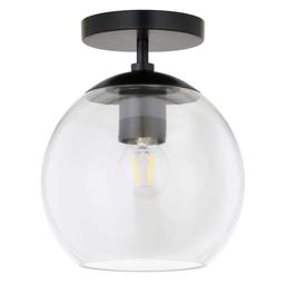 Bartlett 9 in. 1-Light Matte Black and Clear Glass Semi-Flush Mount - d7rzfw81wbgsbf9dxcgu@2x.jpg