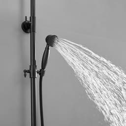 BWE 2-Spray Outdoor Wall Bar Shower Kit 8 in. Round Rain Shower Head with Hand Shower and 2 Cross Knobs in Matte Black A-98015-B - d8mdhn0b9ugmomgydbbo@2x.jpg