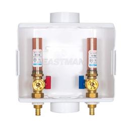 1/2 in. Crimp PEX Plastic Center Drain Washing Machine Outlet Box with Hammer Arrestors - dbs6jousmoghosmffvaw@2x.jpg