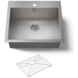 Vault 25" Single Basin Top-Mount/Under-Mount 18-Gauge Stainless Steel Kitchen Sink with SilentShield - ddfftj4hwwpupmalkpcs@2x.jpg
