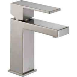 Modern 1.2 GPM Single Hole Bathroom Faucet with Push Pop-Up Drain Assembly - Includes Lifetime Warranty - delta-567lf-sspp-487@2x.jpg