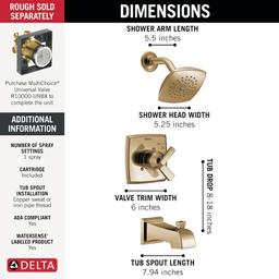 Ashlyn Monitor 17 Series Dual Function Pressure Balanced Tub and Shower with Integrated Volume Control - Less Rough-In Valve - delta-t17464-alternate-image-160@2x.jpg