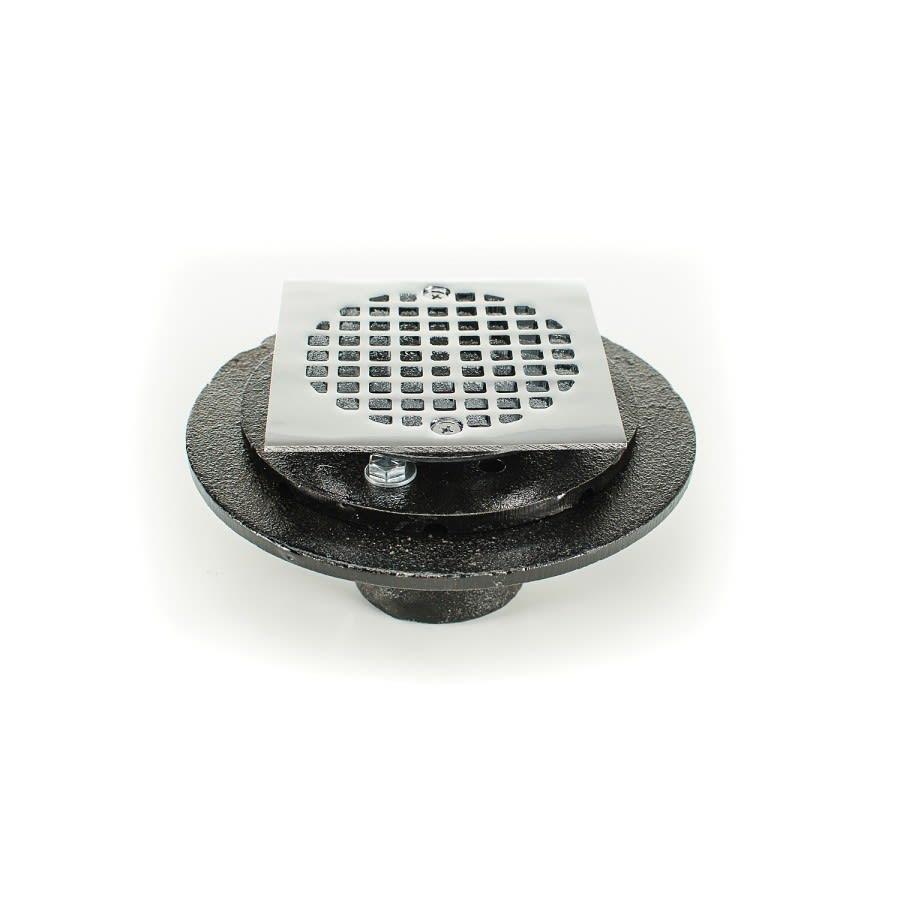 Square Shower and Floor Drain, 2 in, No Hub Connection, Cast Iron Drain, Polished Chrome - dfful4frbcelxe7x7jtx@2x.jpg
