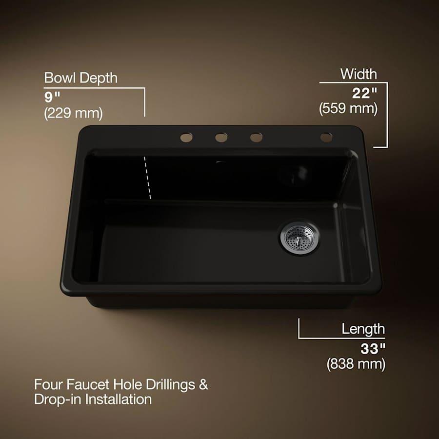 Riverby 33" Single Basin Top-Mount Enameled Cast-Iron Kitchen Sink - dg735szed7v7nszeotex@2x.jpg