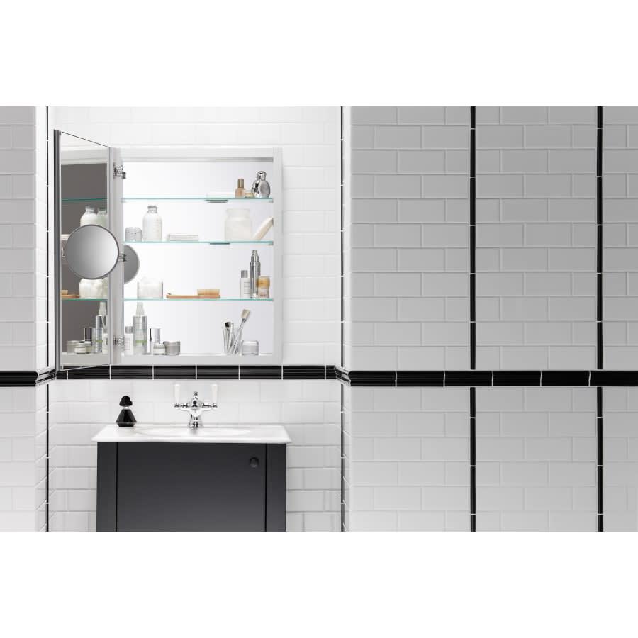 Verdera Collection 24" x 30" Mirrored Medicine Cabinet with Adjustable Magnifying Mirror and Slow Close Door - dgjbssejmknfxcphmzgo@2x.jpg