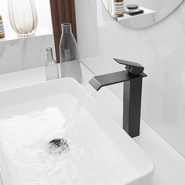 BWE Waterfall Single Hole Single Handle Bathroom Vessel Sink Faucet With Pop-up Drain Assembly in Matte Black A-96004H-Black - diyip0ocxjw1ddjeeikz@2x.jpg