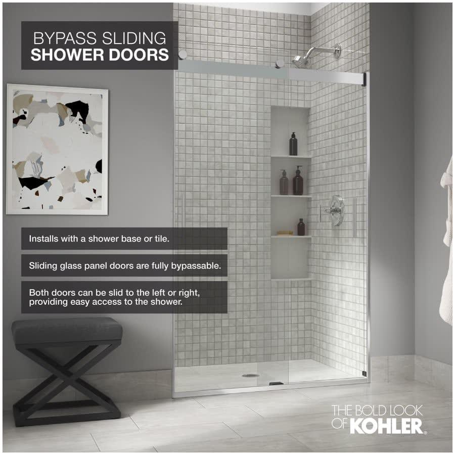 Levity 74" High x 59-5/8" Wide Bypass Semi Frameless Shower Door with Clear Glass - dj45yedp88ijwomvtpuk@2x.jpg
