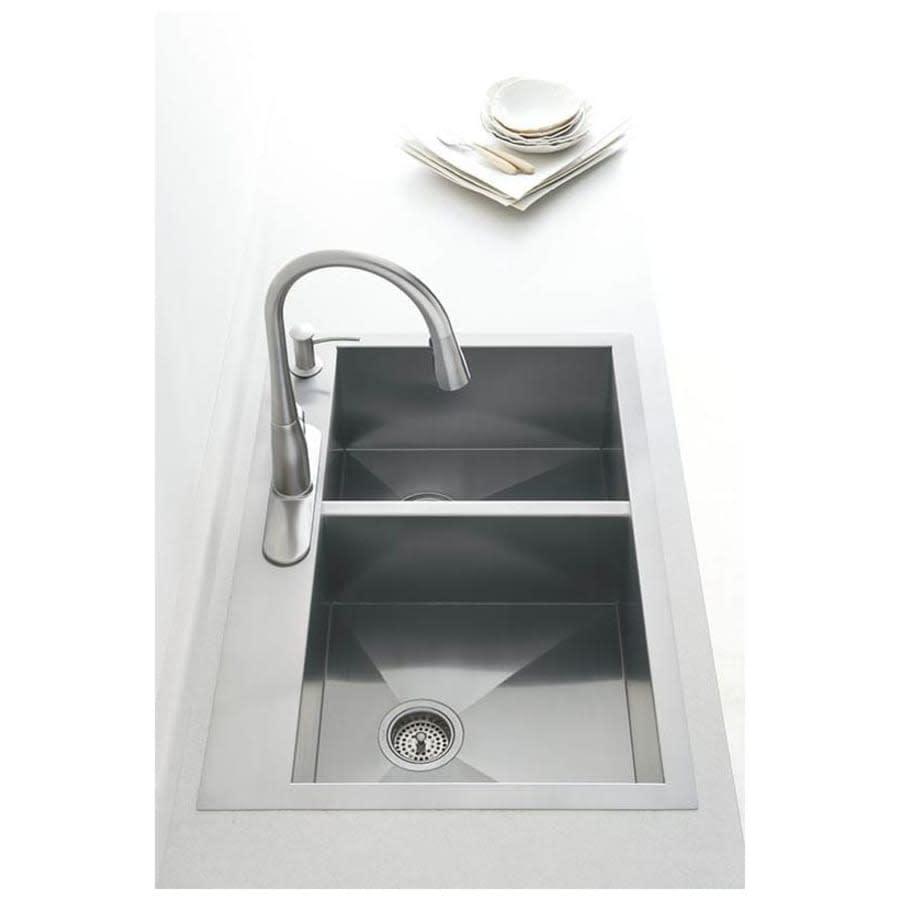 Vault 33" Double Basin Top-Mount/Under-Mount 18-Gauge Stainless Steel Kitchen Sink with SilentShield - djnpfgzprjbaaao2mh55@2x.jpg