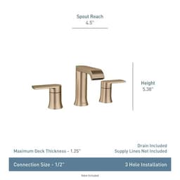 MOEN Genta 8 in. Widespread Double Handle Bathroom Faucet in Bronzed Gold (Valve Included) 84763BZG - dkscqe1jzktezerasrb5@2x.jpg
