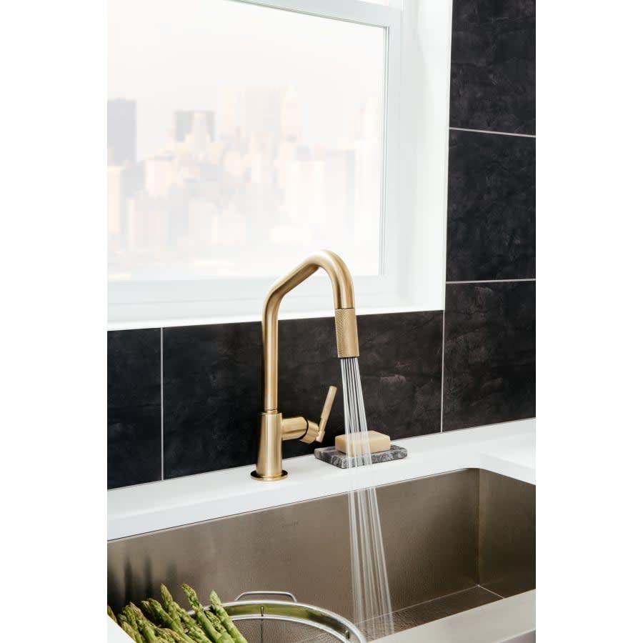 Litze Single Handle Angled Spout Pull Down Kitchen Faucet with Knurled Handle - Limited Lifetime Warranty - dn6xrlatmhbsa5obk5sd@2x.jpg