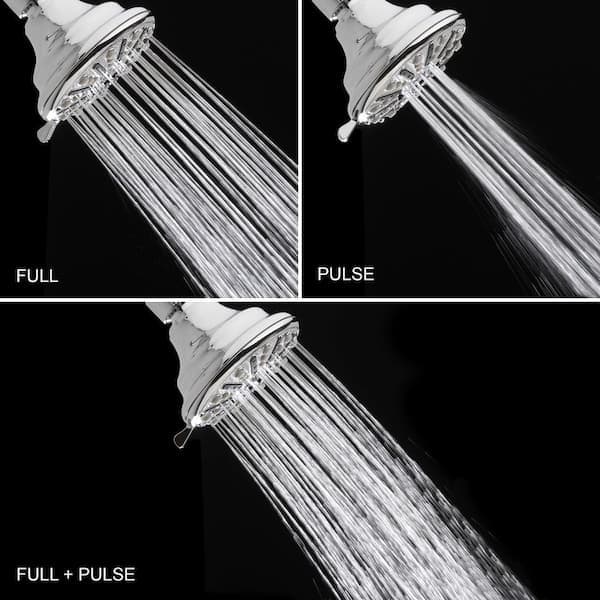 Glacier Bay 3-Spray Patterns 3.5 in. Single Wall Mount Fixed Shower Head in Chrome 8462000HL - donpkp5brvgdspzigvdz@2x.jpg