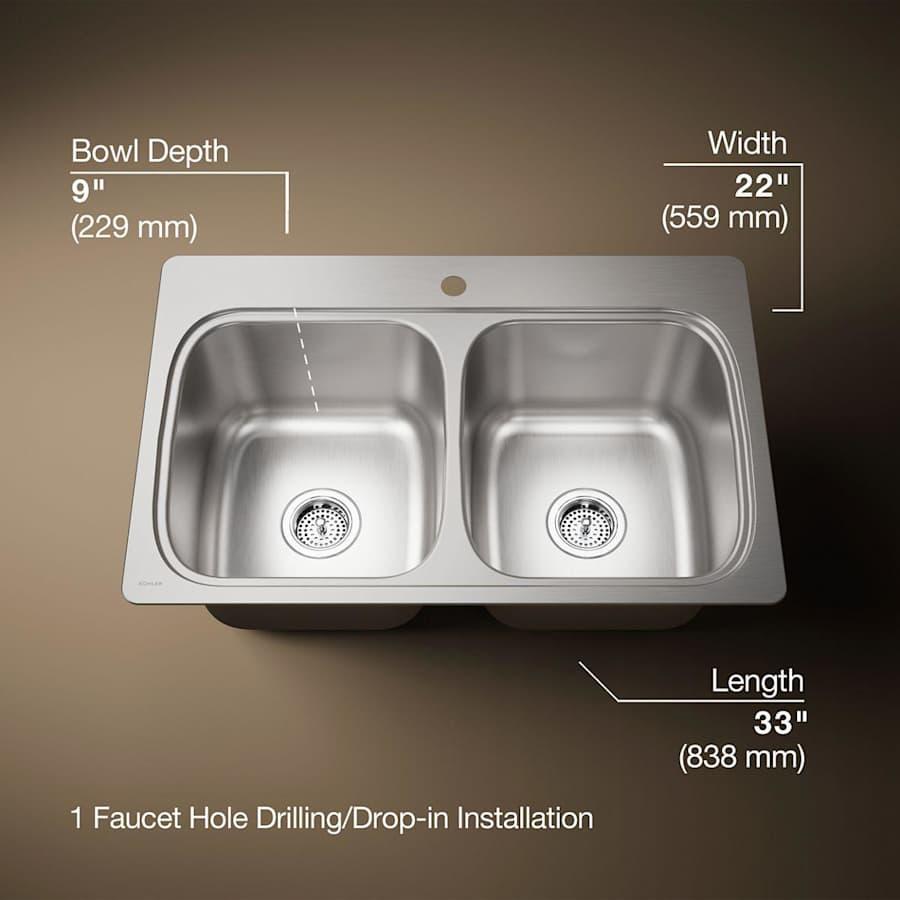 Verse 33" Double Basin Drop In Stainless Steel Kitchen Sink With Single Faucet Hole - dotdyk6ka8meraspynoz@2x.jpg