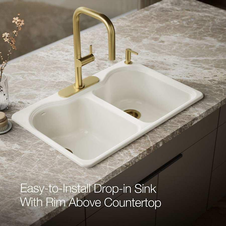 Hartland 33" Double Basin Top-Mount Enameled Cast-Iron Kitchen Sink - doxkj24e1ib01w8j00mr@2x.jpg