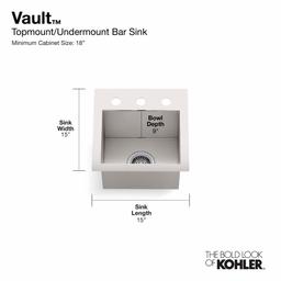 Vault 15" Drop In or Undermount Single Basin Stainless Steel Bar Sink with Single Faucet Hole - dsbrpjslcxx8prkeciaq@2x.jpg